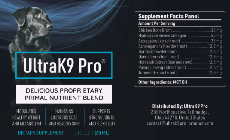 UltraK9 Pro Supplement Facts